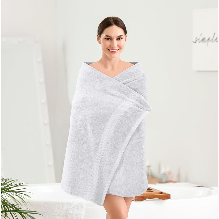 Комплект банних рушників Utopia Towels, сріблясті – 100% бавовна, 600 г/м², швидковисихаючі, дуже поглинаючі, м'які, 4 шт.