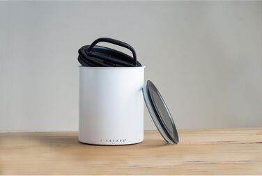 Airscape Coffee Storage Canister (1.1 kg dry beans) – large kilogram-sized container, patented airtight lid presses air out to preserve food freshness (white)