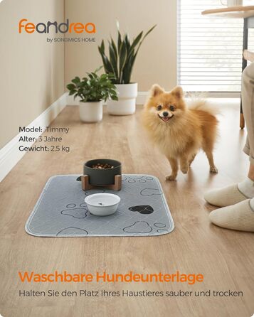 Підстилка для собак Feandrea, 2 шт., 122 x 91 см, XL, сіра, витривала, не слизька, супер вбираюча, PTD036G01