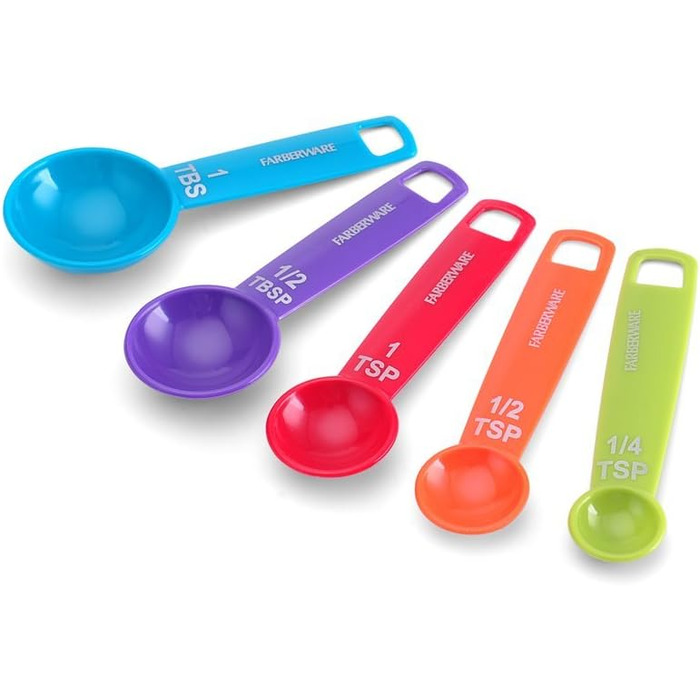Farberware 9-Piece Color-Coded Plastic Measuring Cups and Spoons Set