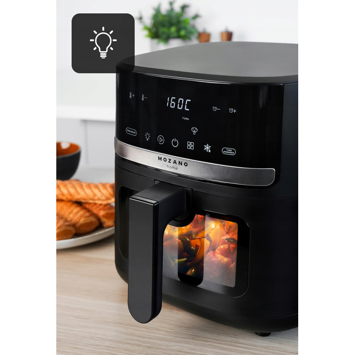 Аерофритюрниця Mozano 5л, потужна безнамастильна фритюрниця 1500 Вт