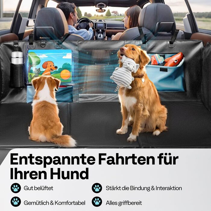 Захист для автосидіння для собак MellowMates: водовідштовхувальний, з жорсткою основою, боковими захистами та оглядовим вікном. Підходить для SUV та мінівенів.