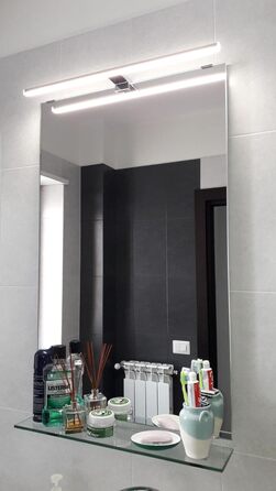 Azhien LED Mirror Light Bathroom 10W 820LM 60cm Neutral White 4000K, Slim 14mm Width 3in1 Mounting IP44 230V Wall Light Mirror Lamp 600mm, No Flickering Bathroom Cabinet Mirror Lights