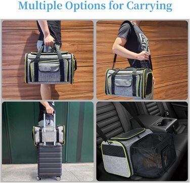 Транспортна переноска для котів та собак, складана переноска для тварин з плечовим ременем, сірого кольору