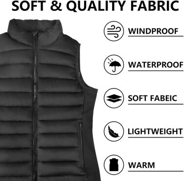 Обогревна жилетка для жінок, жилетка з підігрівом, акумуляторна жилетка, жилетка з підігрівом, жіноча жилетка, з акумулятором 10000 mAh, до 8 годин тепла, 3 режими нагріву, легка система обігріву тіла для зими та активного відпочинку, чорний колір