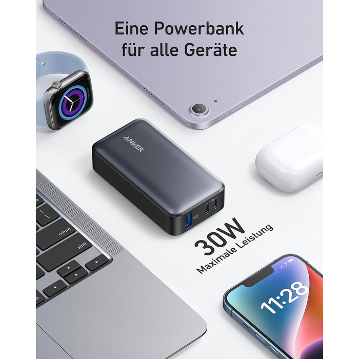 Powerbank Anker 10000mAh PowerCore з Power Delivery (PD 30W) та Power IQ 3.0 - чорний