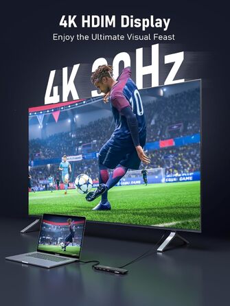 Lemorele Док-станція 12-в-1 з USB-C, 10Gbps, Dual 4K HDMI, VGA, USB 3.1/2.0, 100W PD, SD/TF, Audio для Windows, MacBook, Dell