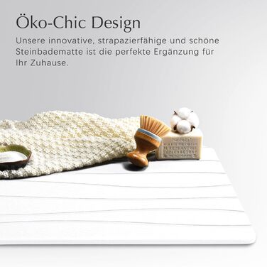 Amilutuo Badematte Stein, Diatomite Stone Bath Mat, Non-Slip Stone Bath Mat, Quick-Drying Stone Bath Mat (Gray-White C, 60 x 39 cm) Gray-White C 60 x 39 CM