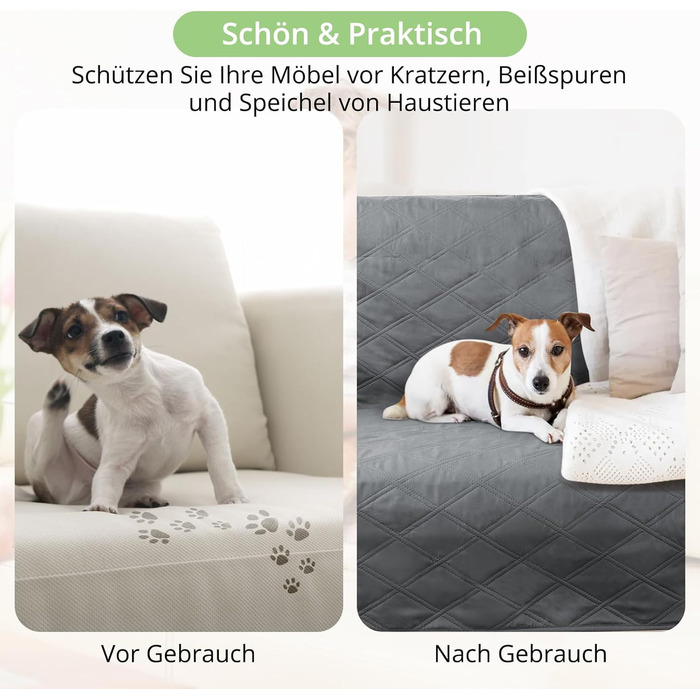 Водонепроникний килимок для собак TAIKURA, антиковзаючий килимок для тварин, міцний килимок для котів, багаторазовий. Захист для дивану, ліжка, автокрісла. Можна прати в пральній машині (темно-сірий, 76 x 190 см)