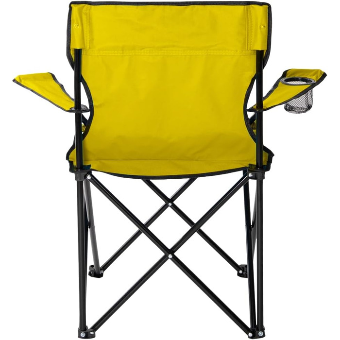 Крісло для кемпінгу JELEX Expedition з підлокотниками та тримачем для напоїв, жовте