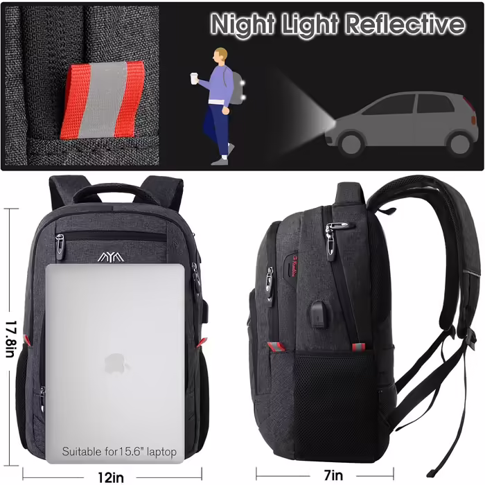 YAMTION Backpack Men's School Backpack for 15.6 inch Laptop Backpack Work Waterproof Business Daypacks Boys Teenage 35L