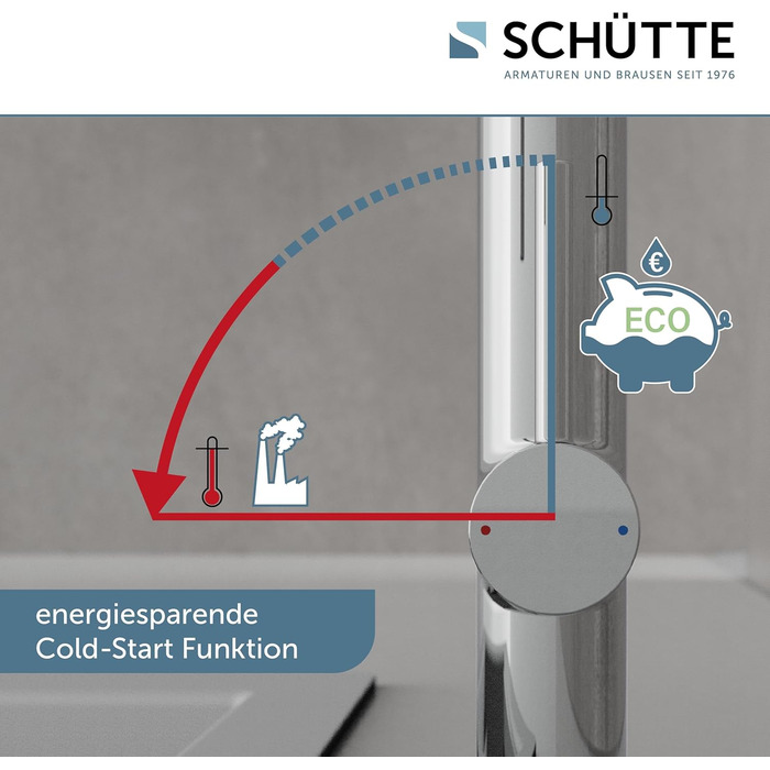 Кухонний змішувач SCHÜTTE Stilo з висувною лійкою, поворотний на 360°, однорідний, хром/чорний