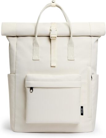 KALIDI Backpack Women's Backpack Men's Daypack with Laptop Compartment, Unisex Modern Rolltop Backpack Daypack, Waterproof School Backpack, Casual Backpack School Leisure Uni Work (Beige)