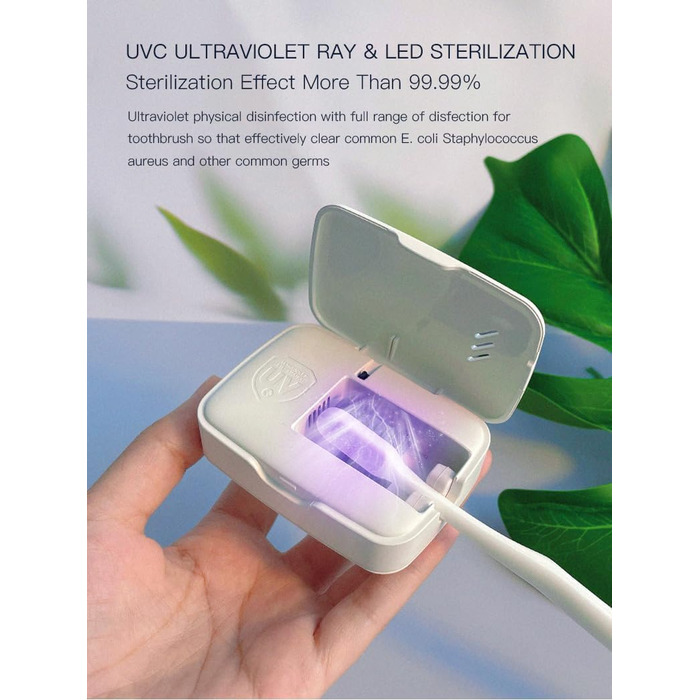 TKMARS Toothbrush Sterilizer with UV Light, Toothbrush Holder, Wall-Mounted, 99.9% Sterilization Rate, Dryable, Suitable for Travel and Family Use