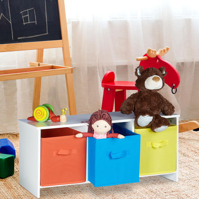 Relaxdays Kids' Chair Bench with Storage ALBUS