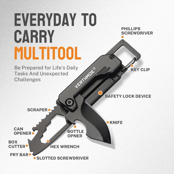 Мультитул-брелок для чоловіків: ніж-складник, мультиінструмент для подарунків, кемпінгу, дня народження, Advent-календарю 2025