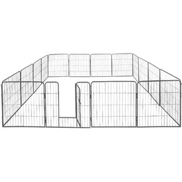 Вольєр для цуценят Petigi: сталевий вольєр-клітка, розкладний, 80x80 см, сітка 47 мм, для саду