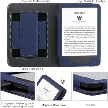 Чохол для Kindle 11-го покоління (2024/2022) Navy Blue: захисна обкладинка з підставкою та авто-сном