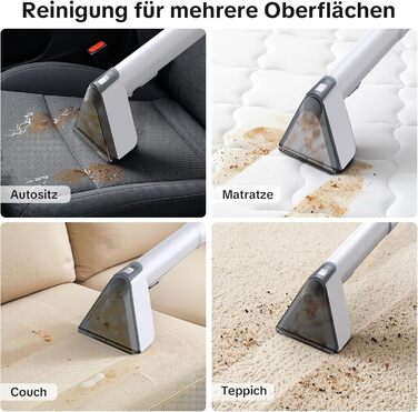 Lubluelu Пилосос для чищення м'яких меблів та килимів – 600 Вт, 20 кПа, з самоочищенням та довгим шлангом для килимів, диванів та авто (слонова кістка)