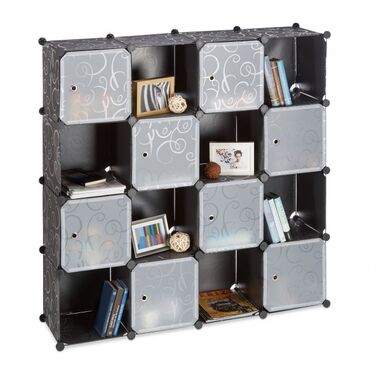 Relaxdays Plastic Storage Shelf with 16 Compartments