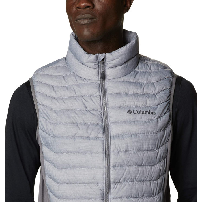 Жилет Columbia Powder Pass Hybrid Puffer Vest для чоловіків - тепла та зручна модель сірого кольору