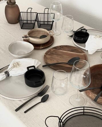 ECHTWERK Tableware Set Avelino, Black Edition, 20-piece, cutlery set for up to 4 people, 18/10 stainless steel, matte finish, high-quality cutlery set, for dining table, table decoration for weddings & festive occasions.