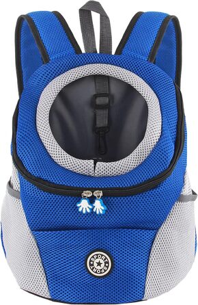 Шлейка для собак та цуценят, переноска-рюкзак, блакитна (L)