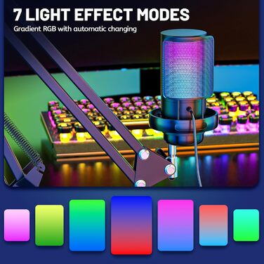 Професійний мікрофон-конденсаторний комплект, 192kHz/24 USB для геймінгу, стрімінгу, подкастингу, караоке. З поп-фільтром.