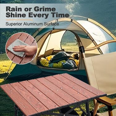 Складний алюмінієвий стіл для кемпінгу Odoland з регульованою висотою та сумкою для зберігання 46x42x42-60 см