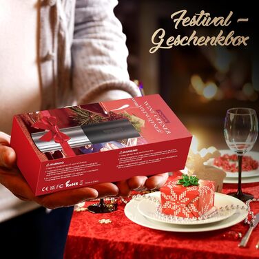 Електричний відкривачка для вин Assark, набір: автоматичний відкривачка, фольєзоріз, USB-кабель, вакуумні пробки та виливає для вина. Ідеальний подарунок!