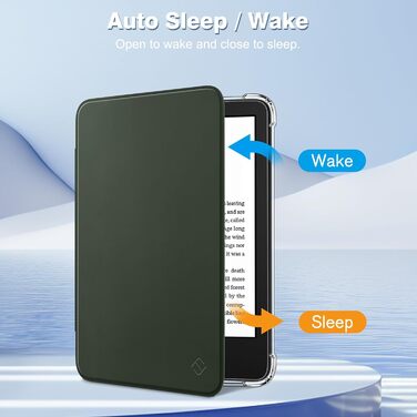 Чохол Fintie для Kindle 6 (11-го покоління) 2024/2022, прозорий TPU з авто-сном/пробудженням, для Kindle Basic 2024, колір агави (Alpingrün)