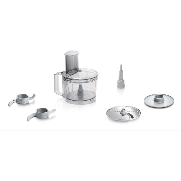 Bosch Compact Kitchen Machine MultiTalent 3 MCM3100W, 20 Functions, Mixing Bowl 2.3 L, Universal Knife, Slicing/Grating Disc, Whisking Beater (for cream), Funnel, Lid, 800 W, white, 800 W Accessory Package Large Single