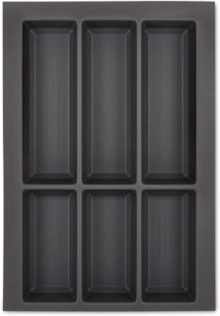Вставка для столових приборів Orga-Box VII Design, базальтово-сіра, 326x474 мм, органайзер для кухонних ящиків Schüller, Schröder, для корпусу 40 см