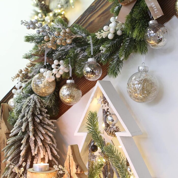 Набір прикрас для ялинки Sea Team 60 мм (30 шт.) - ялинкові кулі, тематика: ялинка, колір: шампань