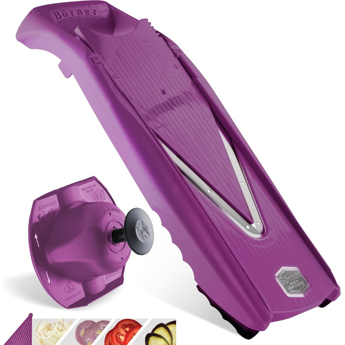 Набір Börner V5 для нарізки овочів та фруктів: нарізчик V-подібної форми, набір базової комплектації, фіолетовий колір