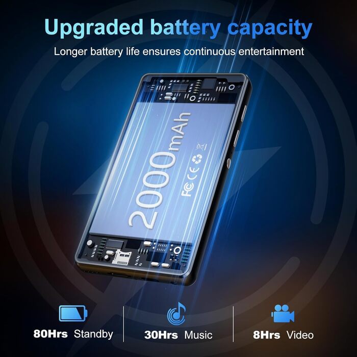 MP3 плеєр SWOFY 80GB з Bluetooth та WiFi, 4.0