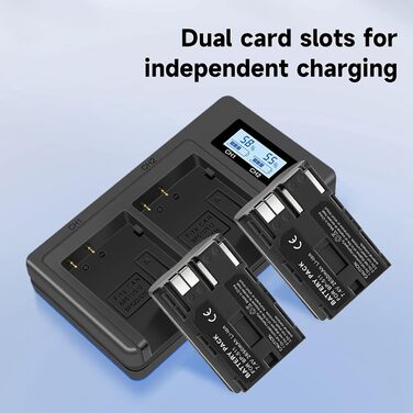 CITYORK 2 x Акумулятор BP-511 2650mAh + Подвійний USB Зарядний пристрій для Canon EOS 5D, 50D, 40D, 20D, 30D, 10D, Digital Rebel, D60, 300D, D30