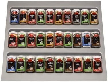 Органайзер для столових приборів Orga-Box сріблясто-сірий для шухляди 80 см (473,5 x 694 мм), сумісний з Nobilia (2012-2024) + вставка для спецій (60 см)