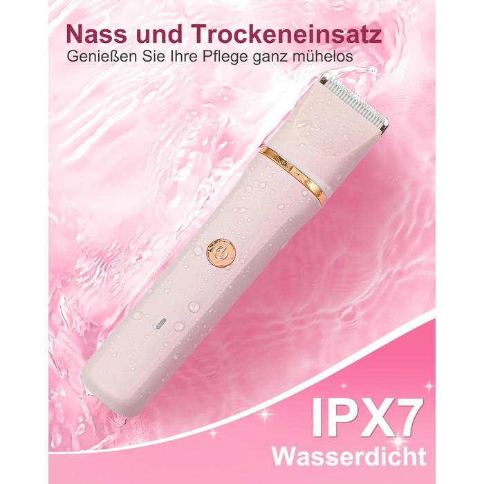 Електричний жіночий тример 3-в-1 для тіла та обличчя, водонепроникний, рожевий