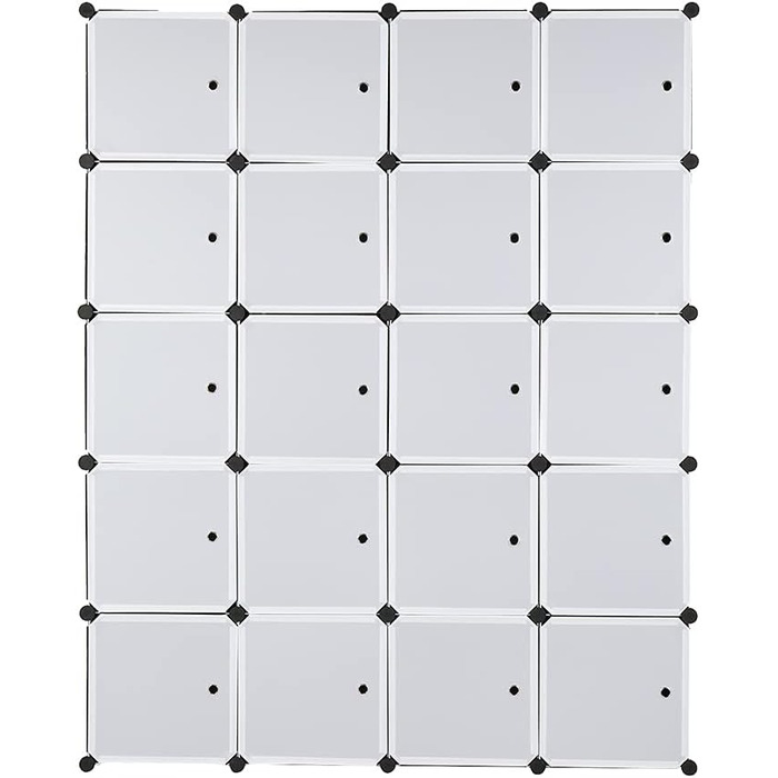 Regal system, 10 cubes, plastic wardrobe with doors, modular cabinet for space-saving storage, 70 x 45 x 175 cm, white door & black cabinet. Storage for clothing, shoes etc. (140 x 45 x 175 cm, White-1)