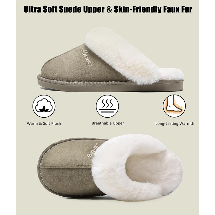 Домашні тапочки для жінок та чоловіків зимові теплі з синтетичного хутра, овчої шкури, штучного хутра, плюшу, м'які, з антиковзким покриттям, пантолетти для дому та вулиці (42.5/44 EU, Forest Night)