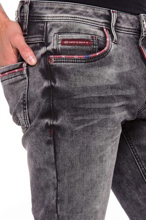 Чоловічі джинси Cipo & Baxx Klassisch Regular Fit, чорні, W40 L34, класичний крій, 5 кишень