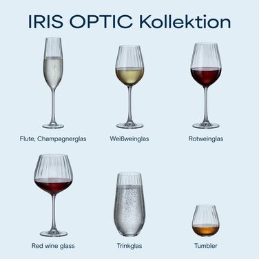 Кришталеві бокали Crystal Bohemia для шампанського - набір 6 шт, об'єм 260 мл, стійкі до миття в посудомийній машині, довговічні та стійкі до подряпин. Елегантні склянки з кришталю - ідеальний подарунок для поціновувачів шампанського (біле вино 400 мл)