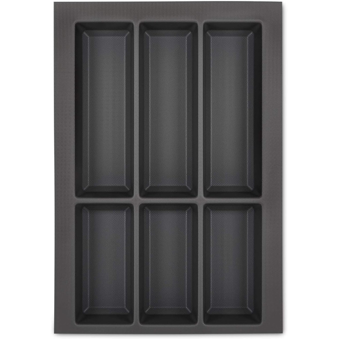 Вставка для столових приборів Orga-Box VII Design, базальтово-сіра, 326x474 мм, органайзер для кухонних ящиків Schüller, Schröder, для корпусу 40 см