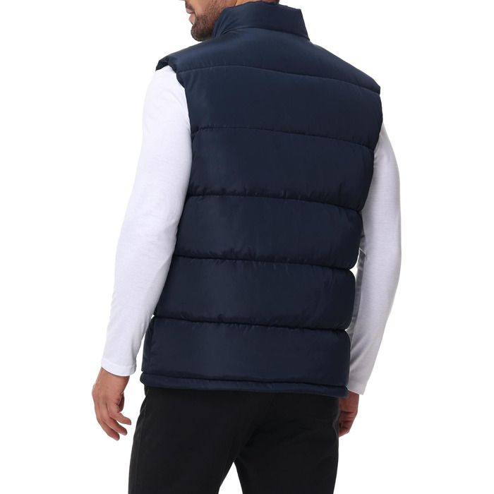 Чоловіча пухова жилетка, водовідштовхуюча, без рукавів, зі стійким коміром, на блискавці, зимова, теплий верхній одяг (XXL, темно-синій)