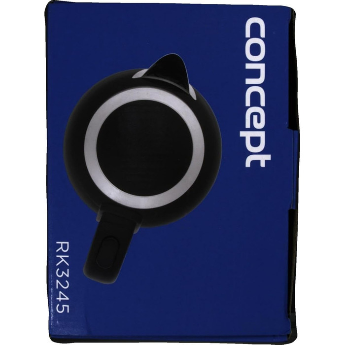 Електричний чайник CONCEPT RK3245 з нержавіючої сталі, чорний, 1.7 л, 2200 Вт