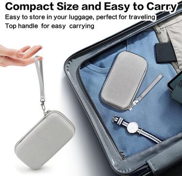 Органайзер для кабелів Teskyer, водонепроникний, жорсткий корпус, сірий, 8,5 x 17,5 x 6 см