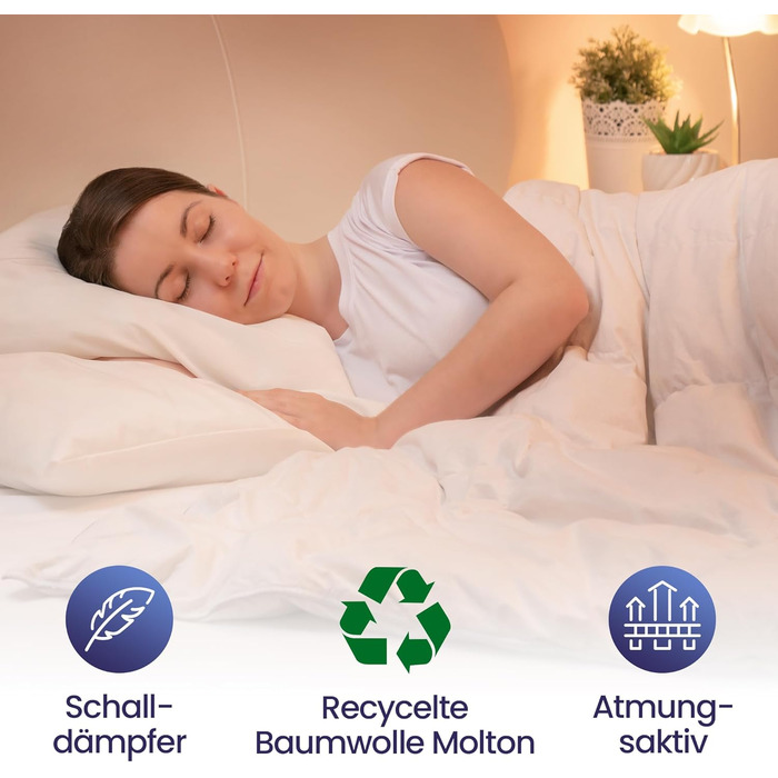 Waterproof Mattress Protector 90x200 Molton 100% Cotton, Mattress Cover with Wet Protection, Breathable, Latest Version of Bed Pad with Wet Protection - Made in EU
