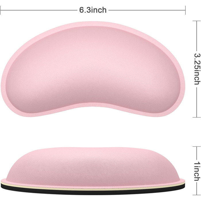 Підставка для зап'ястя Dapesuom - м'яка підставка для клавіатури з memory foam, для офісу та дому, рожева