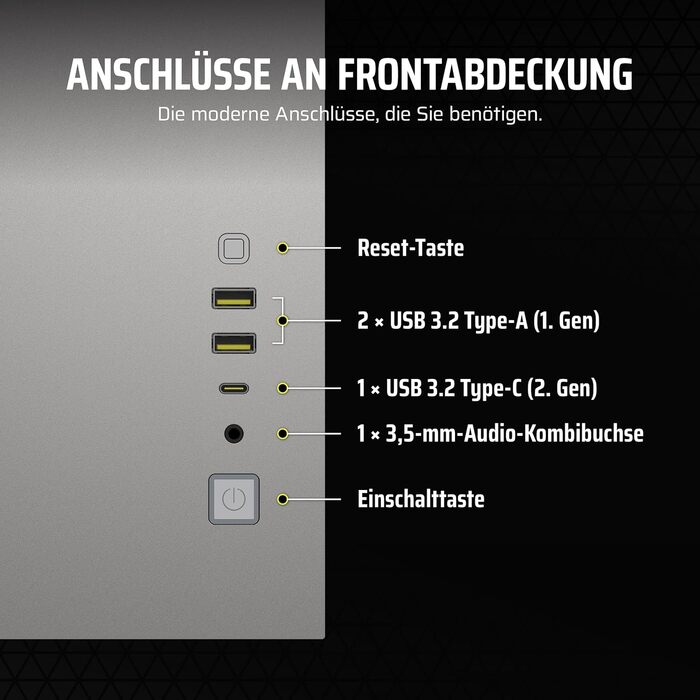 Корпус ПК CORSAIR 2500X Airflow mATX - Без вентиляторів, скляна панель, білий/сірий